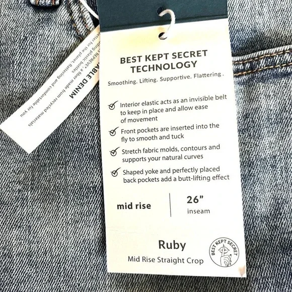 NWT JAG Jeans Women's Ruby Mid Rise Straight Crop Jeans - Nomadic Blue Size 18W - Picture 9 of 10